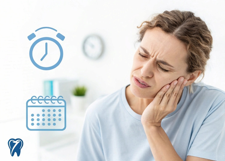 a woman suffering from wisdom tooth pain
