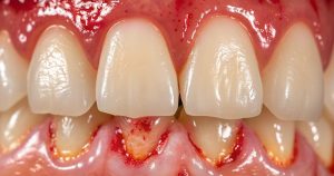 a photo showing bleeding gums