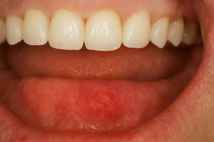 a photo showing early denture sores in real photos 